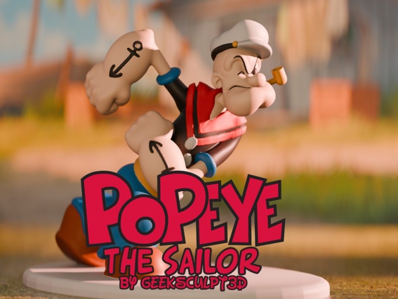 Popeye · Unpainted Cartoon Figure