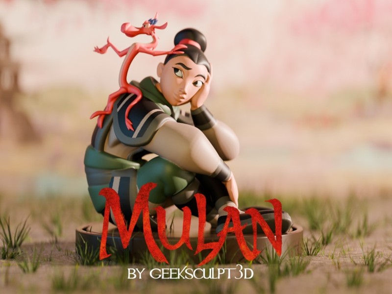 Mulan & Mushu · Unpainted