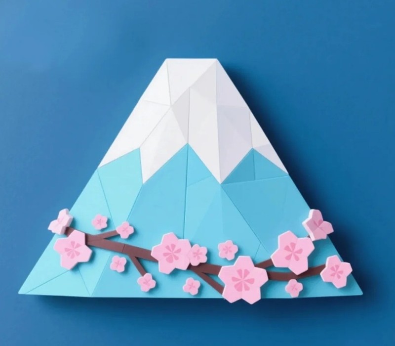 Mount Fuji & Cherry Blossom Magnet
