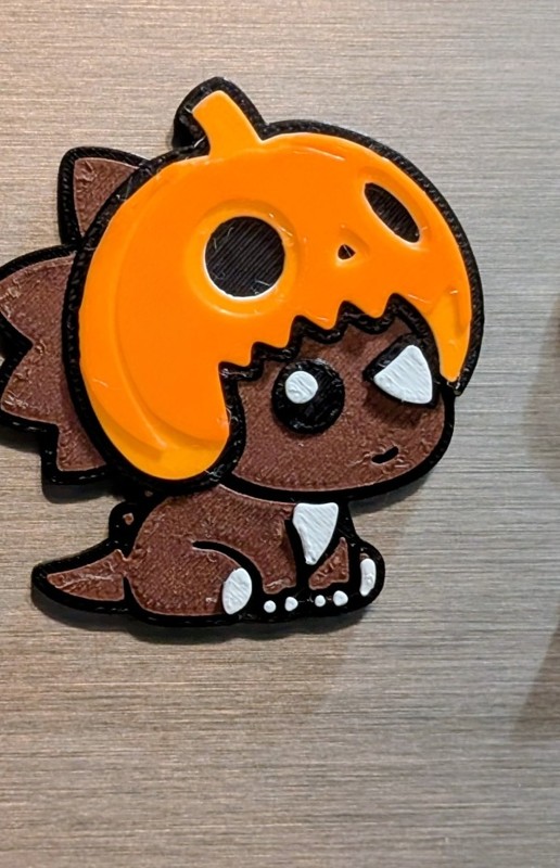 Pumpkin Costume Dino Magnet