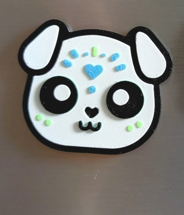 Candy Skull Dog Magnet