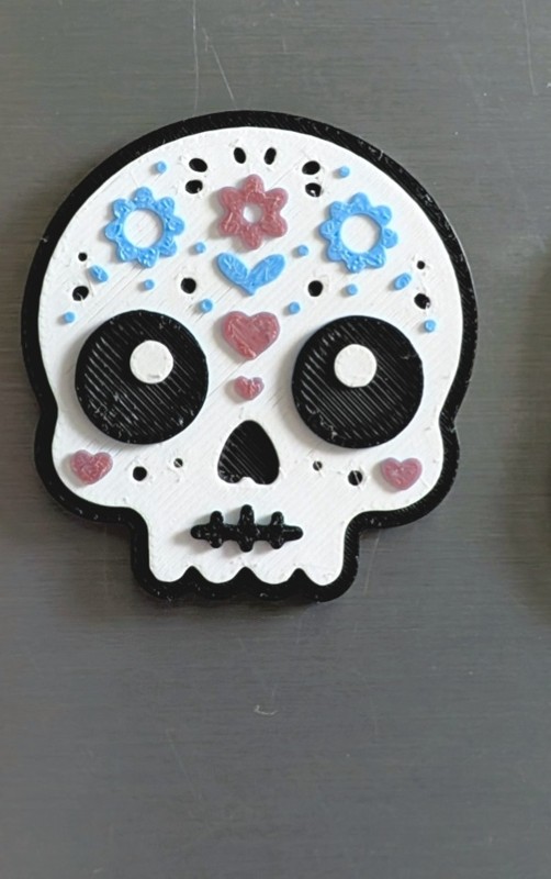 Floral Candy Skull Magnet