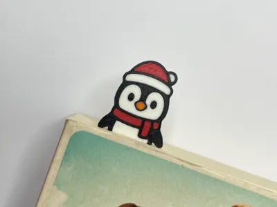 Christmas Penguin Bookmark