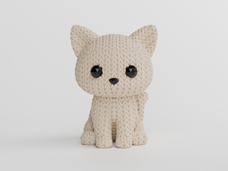 Knitted Cat · Single Colour