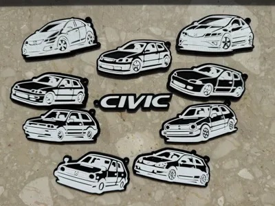Honda Civic Hatchback Keychain