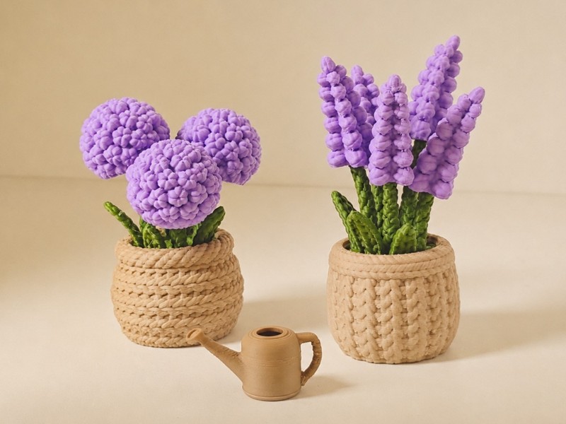 Knitted Lavender & Hydrangea