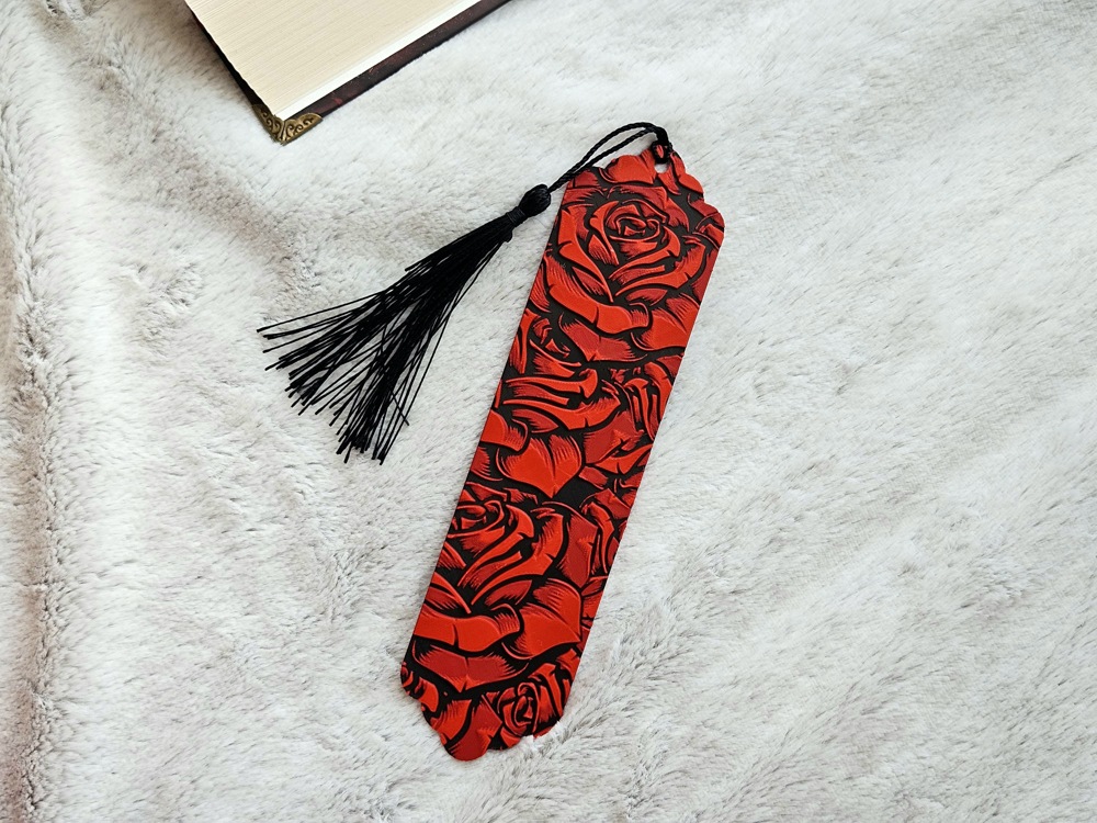 Crimson Bloom Bookmark