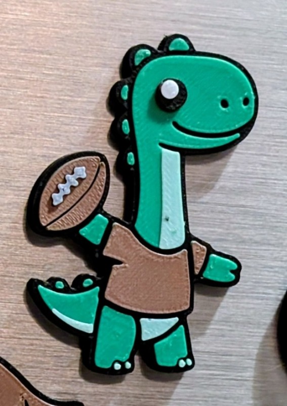 Long-Neck Football Dino Magnet