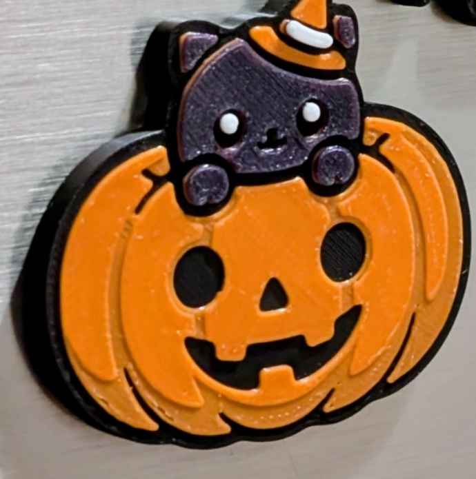 Pumpkin Cat Magnet