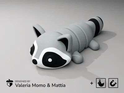 Flexi Pets Raccoon (Keychain & Magnet)