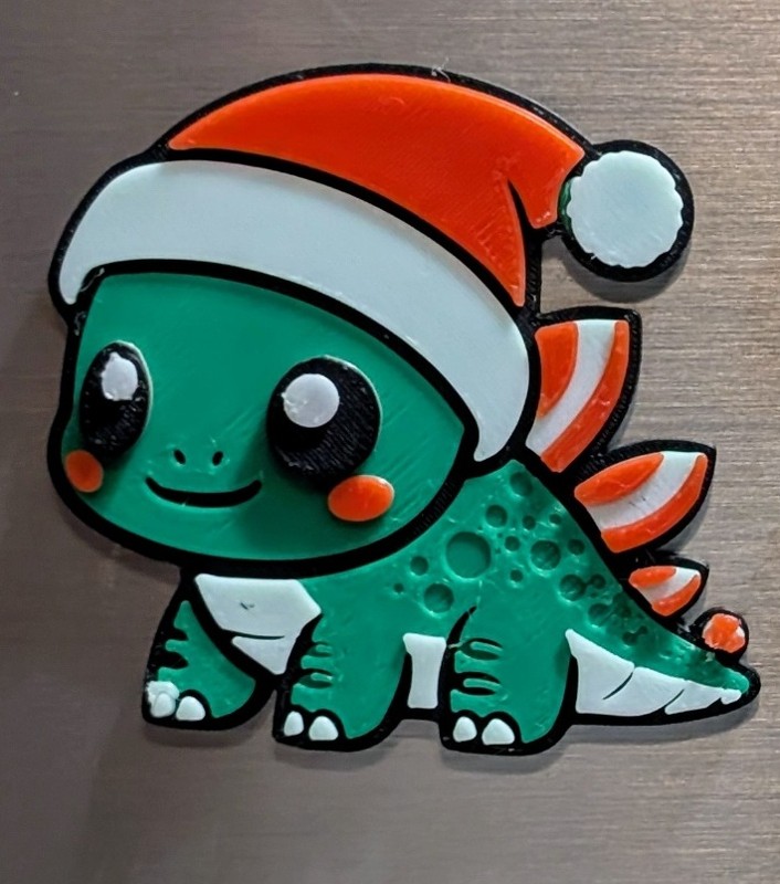 Christmas Triceratops Magnet