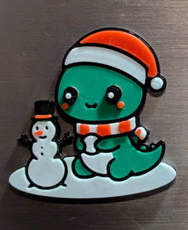 Snowman Dino Magnet